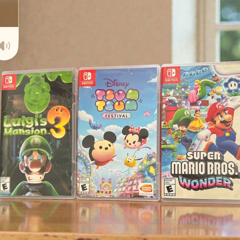 Nintendo Switch Empty Game Cases Lot of 3 Luigi Mario Disney No Games‎